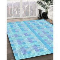 Patterned Blue Rug, pat1555lblu