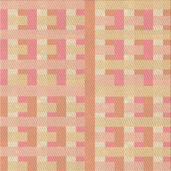 Round Patterned Orange Rug, pat1555org