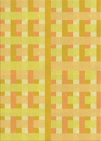 Machine Washable Transitional Bold Yellow Rug, wshpat1555yw