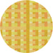 Square Patterned Bold Yellow Rug, pat1555yw