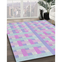 Patterned Lavender Blue Novelty Rug, pat1555