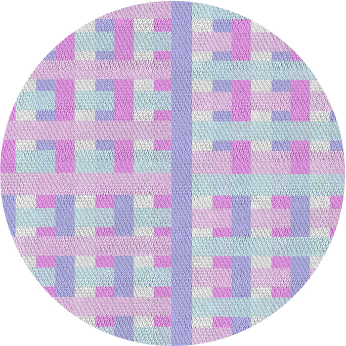 Sideview of Patterned Lavender Blue Novelty Rug, pat1555