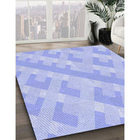 Patterned Sky Blue Rug, pat1556blu