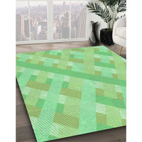 Patterned Jade Green Rug, pat1556grn