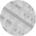 Round Patterned Dark Gray Rug, pat1556gry