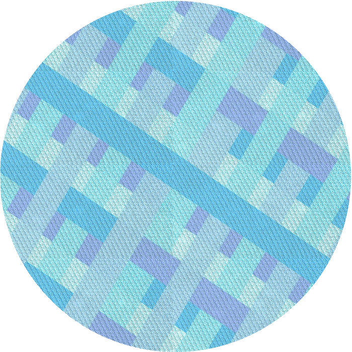 Square Patterned Blue Rug, pat1556lblu