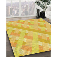 Patterned Yellow Rug, pat1556yw