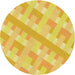 Square Patterned Yellow Rug, pat1556yw