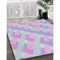 Patterned Lavender Blue Novelty Rug, pat1556