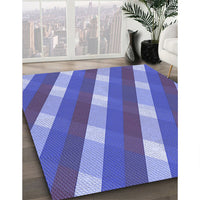 Patterned Sky Blue Rug, pat1557blu