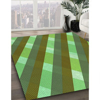 Patterned Green Rug, pat1557grn