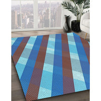 Patterned Blue Rug, pat1557lblu