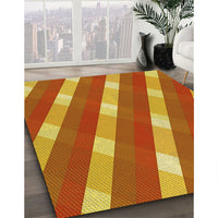 Patterned Scarlet Red Rug, pat1557yw