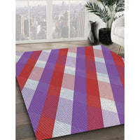 Patterned Burnt Pink Novelty Rug, pat1557