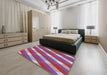 Machine Washable Transitional Burnt Pink Rug in a Bedroom, wshpat1557