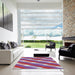 Square Machine Washable Transitional Burnt Pink Rug in a Living Room, wshpat1557