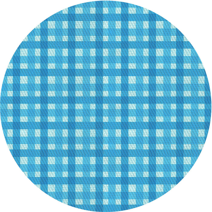 Square Patterned Bright Turquoise Blue Rug, pat1558lblu