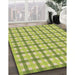 Machine Washable Transitional Green Rug in a Family Room, wshpat1559brn