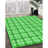 Patterned Neon Green Rug, pat1559grn