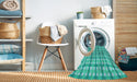 Machine Washable Transitional Dark Turquoise Green Rug in a Washing Machine, wshpat1559lblu