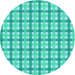 Square Patterned Dark Turquoise Green Rug, pat1559lblu