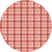 Square Patterned Light Salmon Pink Rug, pat1559rd