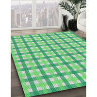 Patterned Jade Green Novelty Rug, pat1559