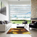 Square Machine Washable Transitional Orange Rug in a Living Room, wshpat155