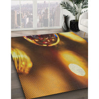 Patterned Orange Gold Novelty Rug, pat155