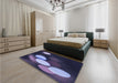 Patterned Periwinkle Purple Rug in a Bedroom, pat156blu