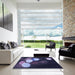 Square Patterned Periwinkle Purple Rug in a Living Room, pat156blu