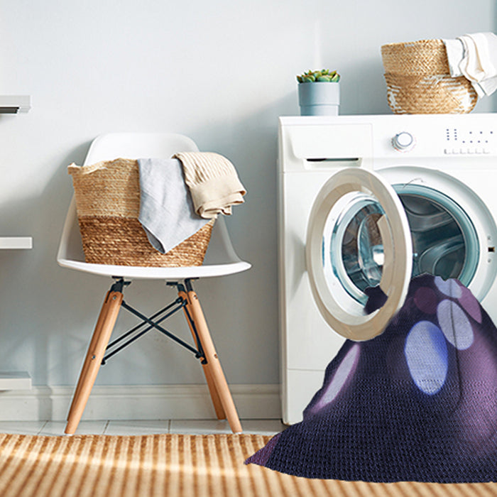 Machine Washable Transitional Periwinkle Purple Rug in a Washing Machine, wshpat156blu