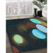 Patterned Midnight Gray Rug in Family Room, pat156lblu