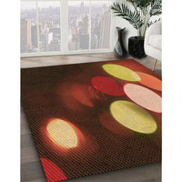 Patterned Maroon Red Rug, pat156org
