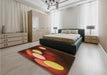 Patterned Maroon Red Rug in a Bedroom, pat156org