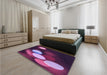 Patterned Orchid Purple Rug in a Bedroom, pat156pur