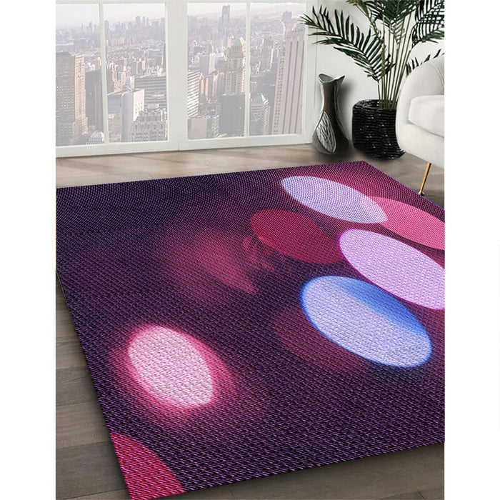 Patterned Orchid Purple Rug in Family Room, pat156pur
