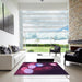 Square Patterned Orchid Purple Rug in a Living Room, pat156pur