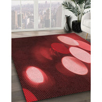 Patterned Crimson Red Rug, pat156rd