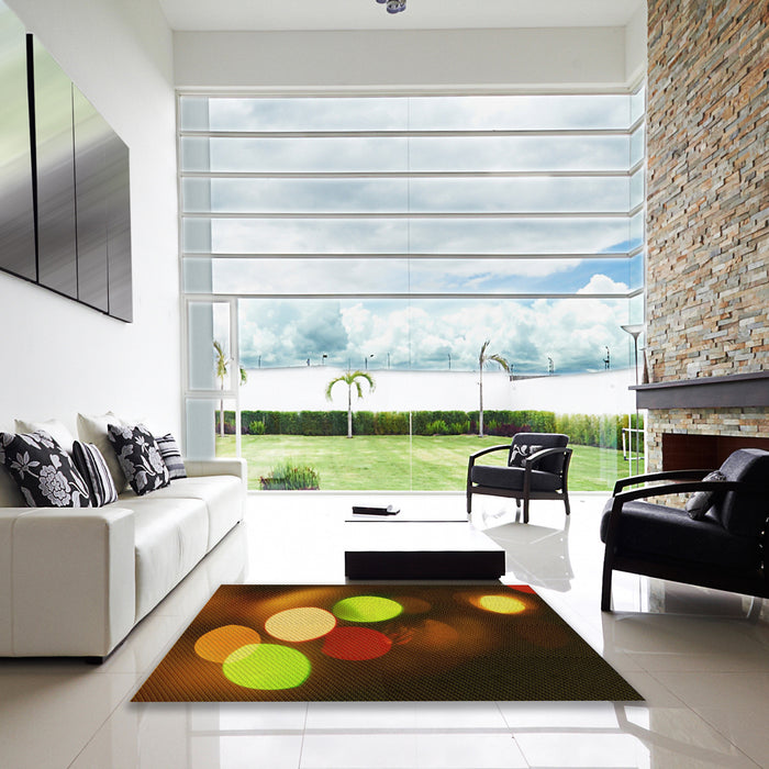 Square Patterned Red Rug in a Living Room, pat156yw