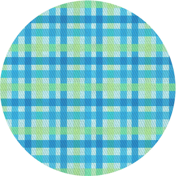 Square Patterned Dark Turquoise Green Rug, pat1560lblu