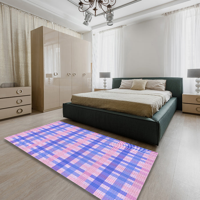 Patterned Purple Rug in a Bedroom, pat1560pur