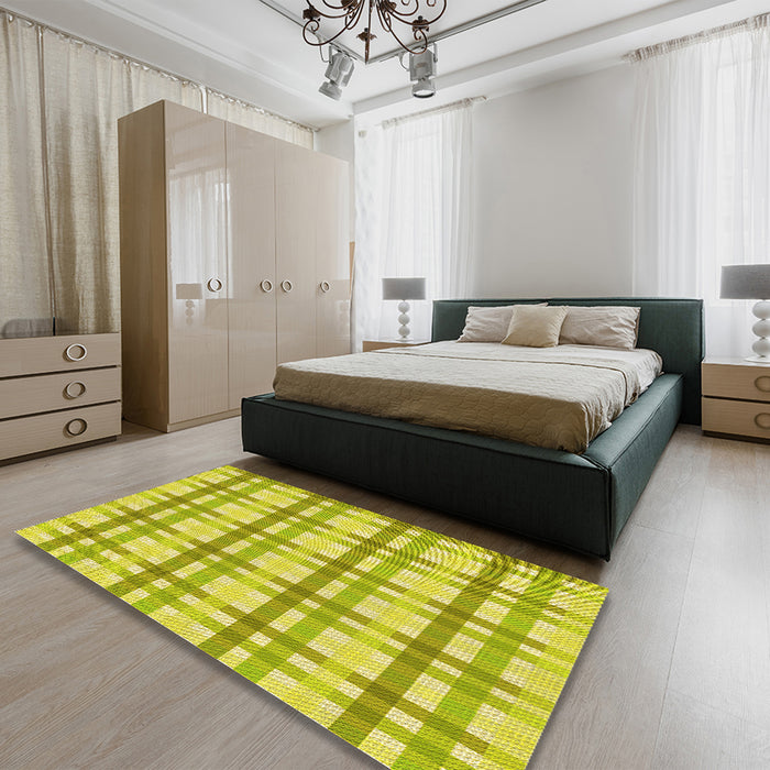 Patterned Brown Rug in a Bedroom, pat1560yw