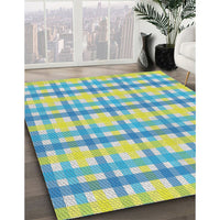 Patterned Pale Green Novelty Rug, pat1560