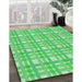 Machine Washable Transitional Neon Green Rug in a Family Room, wshpat1561grn