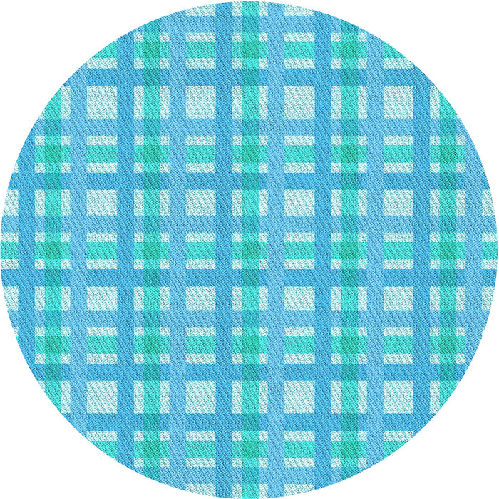 Square Patterned Bright Turquoise Blue Rug, pat1561lblu