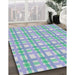 Patterned Mint Green Novelty Rug in Family Room, pat1561