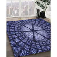 Patterned Midnight Blue Rug, pat1562blu