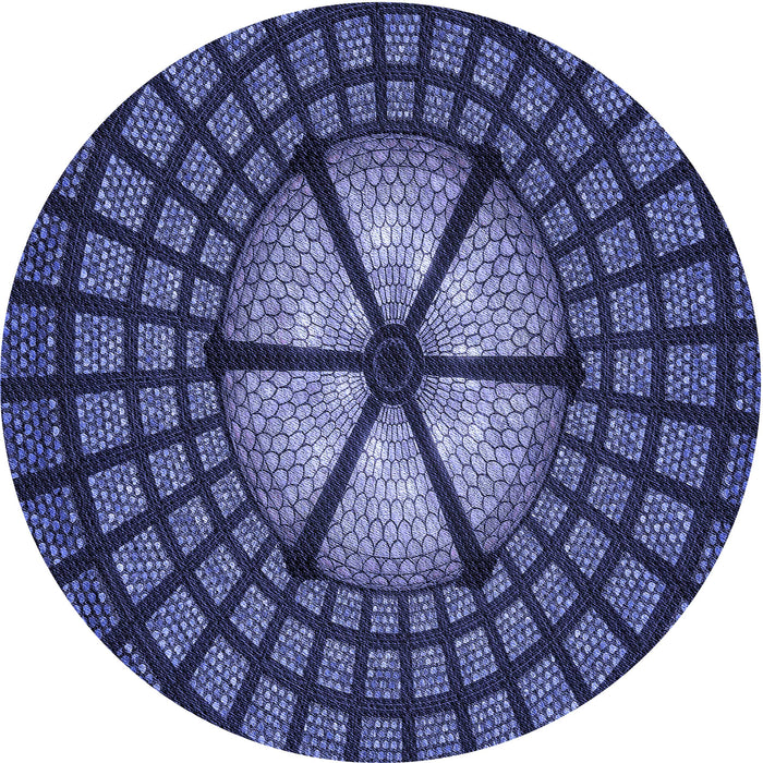 Square Machine Washable Transitional Midnight Blue Rug in a Living Room, wshpat1562blu