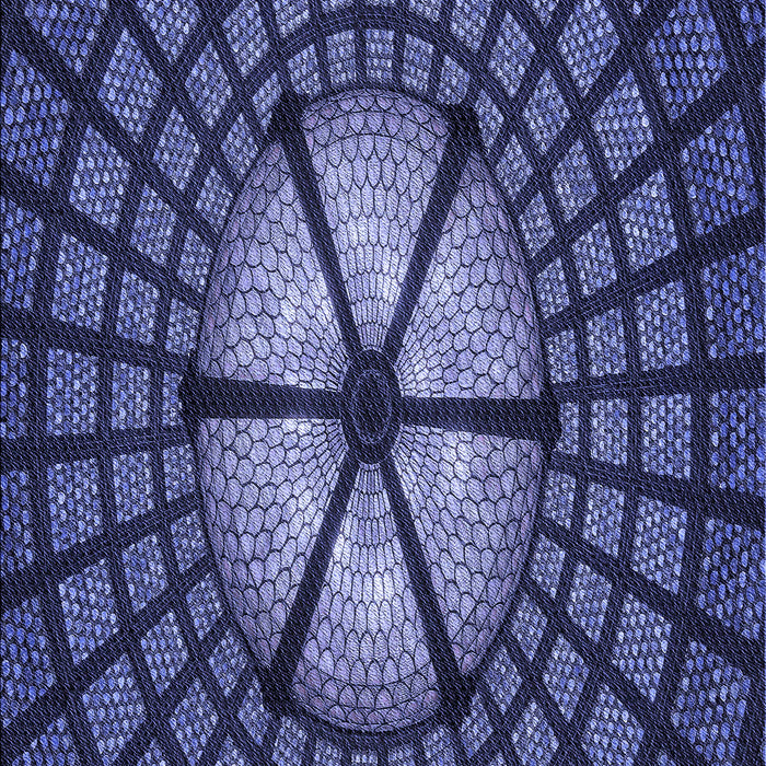 Machine Washable Transitional Midnight Blue Rug, wshpat1562blu